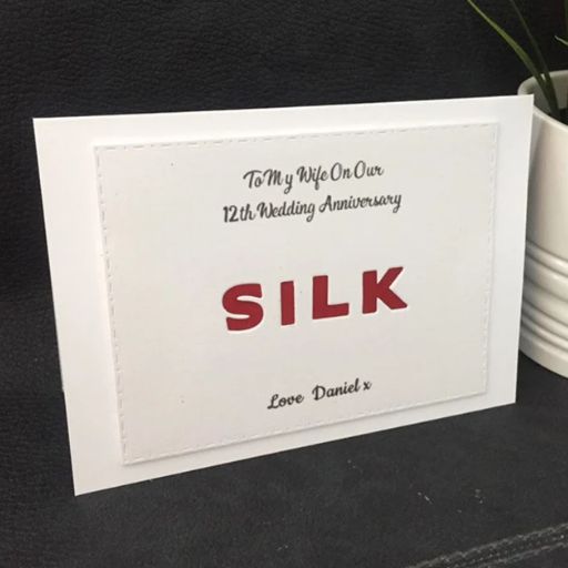 Personalised Silk Wedding Anniversary Card