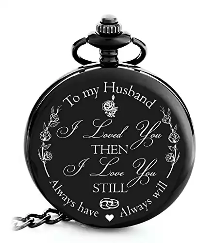 To My Husband Engraved Pocket Watch